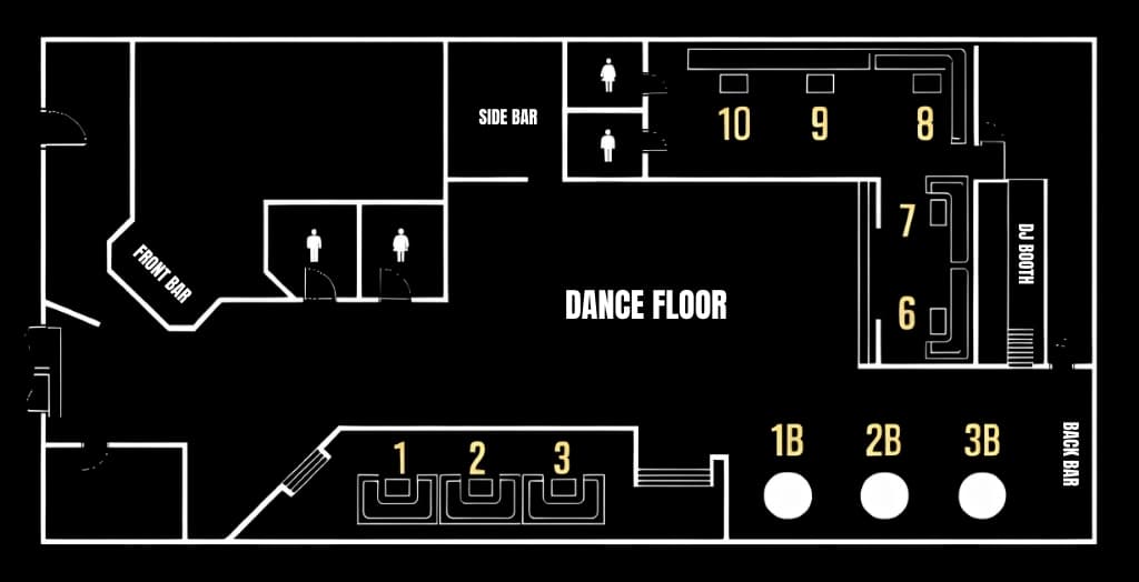 Sarajevo Nightclub table layout